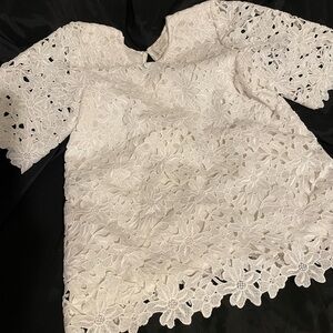 Kate Spade Cream Floral Lace Blouse